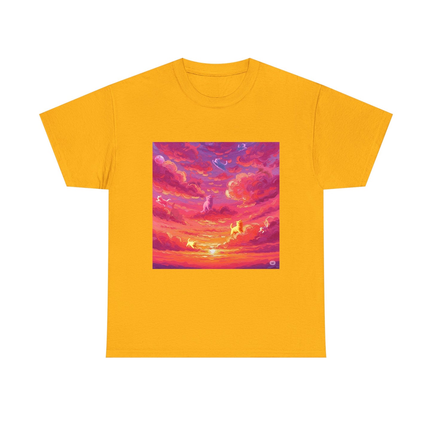 Colorful Sunset Art Unisex Tee, Vibrant Graphic T-Shirt, Beachwear, Summer Festival Top, Gift for Nature Lovers, Cozy Cotton Shirt