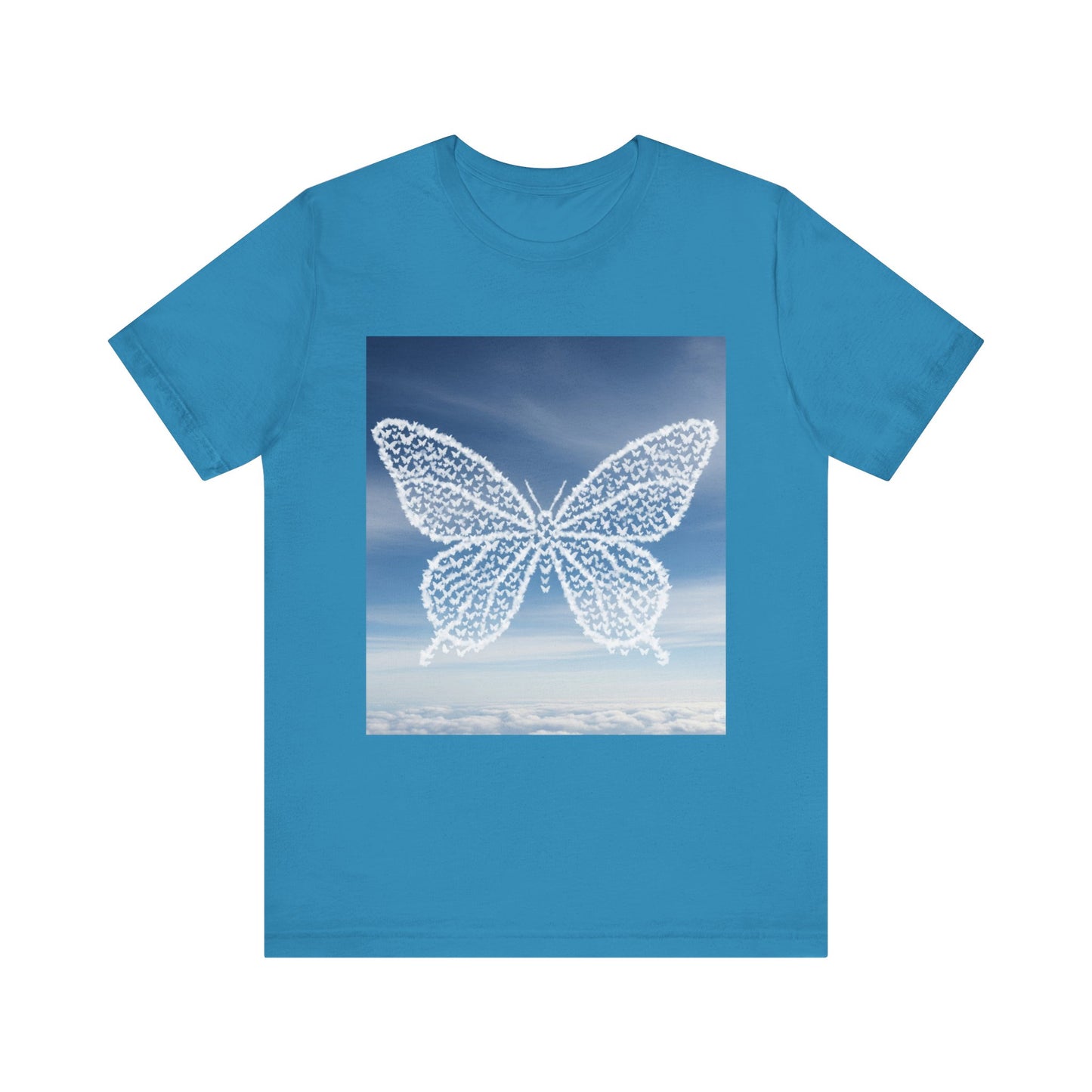 Flutter of Cloud Butterflies in the shape of a butterfly Graphic Tee, , T-Shirt, Spring Fashion, Nature Lover Gift, Casual Wear