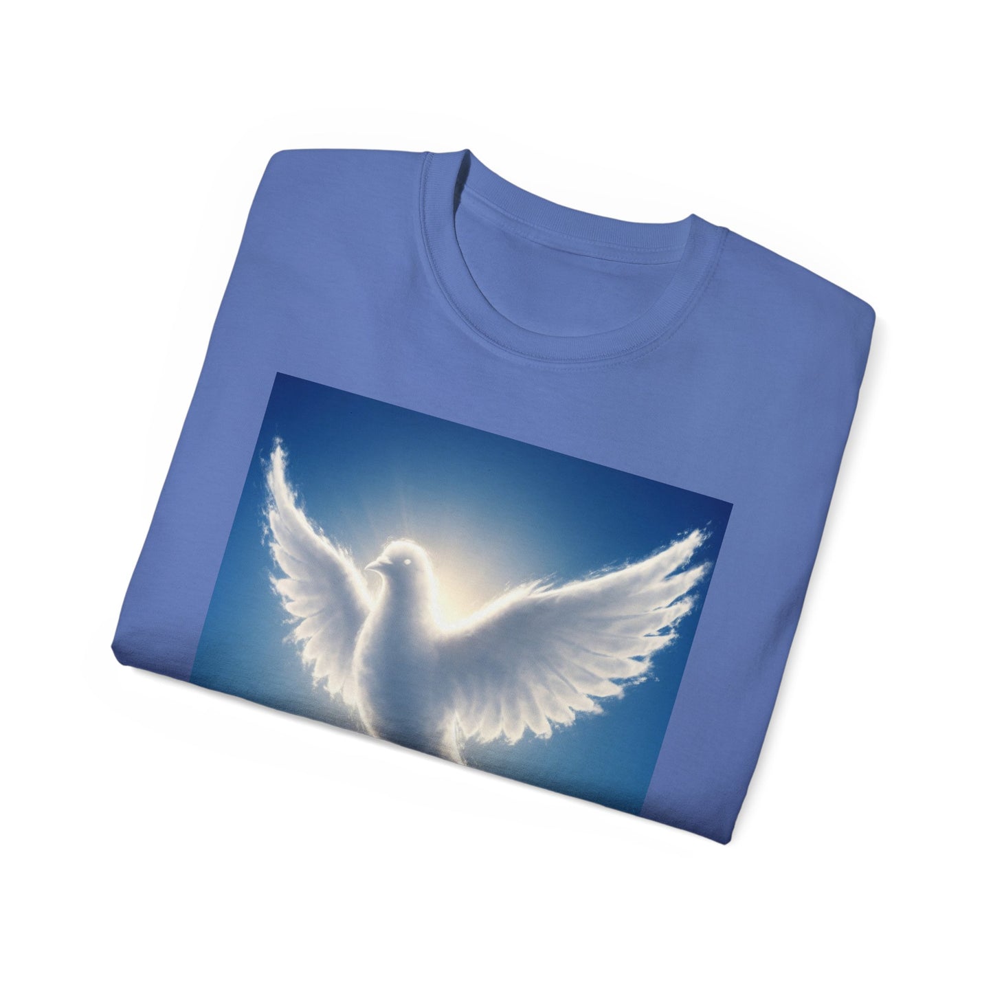Heavenly Dove & Cross Tee | Spiritual, Faith, Inspirational Shirt, Gift for Believers, Cloud Art T-Shirt, Religious Apparel