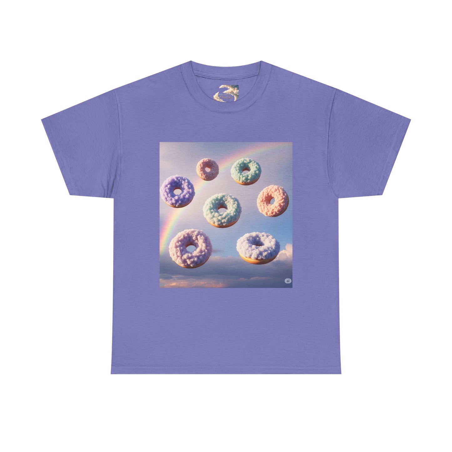 Cloud Donuts, The LORD is HOLY Whimsical Heavy Cotton Tee with Donuts & Inspirational Cloud