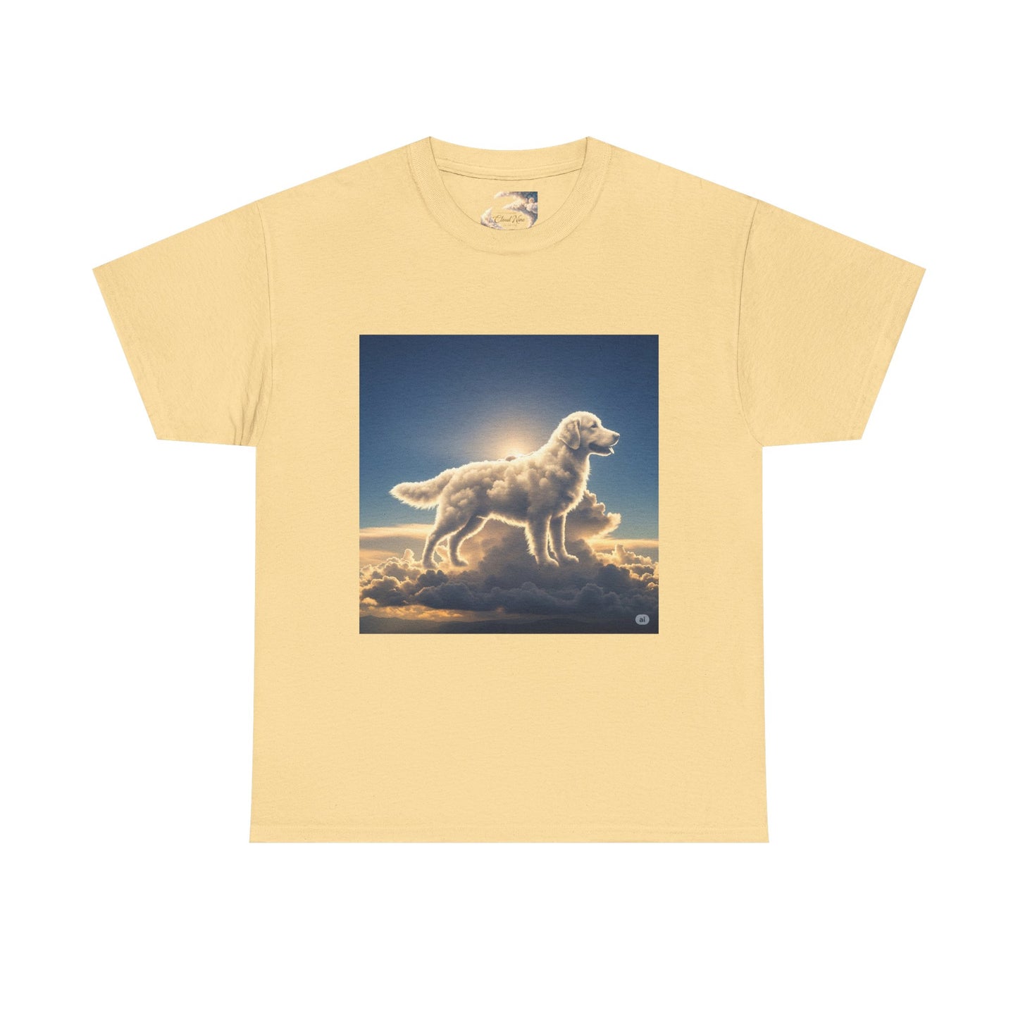 Heavenly Dog Tee - Cloud Golden Retriever - The Only One more Faithful than my Dog is the LORD, Faith, Loyalty, Unisex T-Shirt, Dog Lover Gift, Christian Apparel, Cloud Design, Inspirational Quote