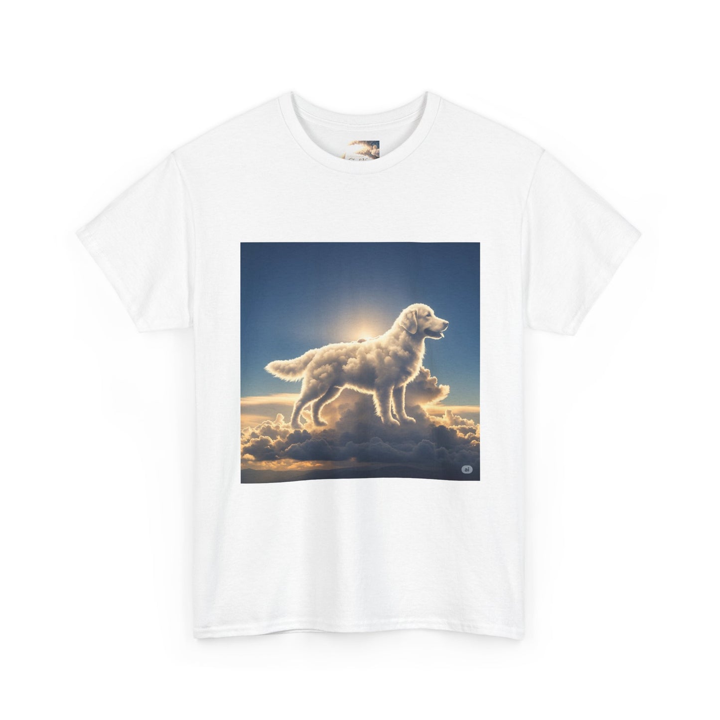 Heavenly Dog Tee - Cloud Golden Retriever - The Only One more Faithful than my Dog is the LORD, Faith, Loyalty, Unisex T-Shirt, Dog Lover Gift, Christian Apparel, Cloud Design, Inspirational Quote