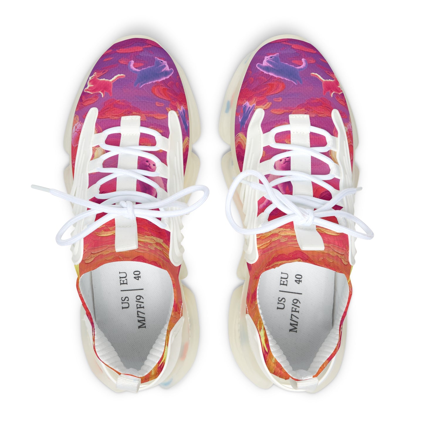 Cloud Kitties in Cloud Heaven Cloudtopia Gorgeous painted sunset Vibrant Women's Mesh Sneakers - Stylish Athletic Footwear for Every Occasion, Fashion Sneakers, Fitness Shoes, Colorful Sneakers, [...]