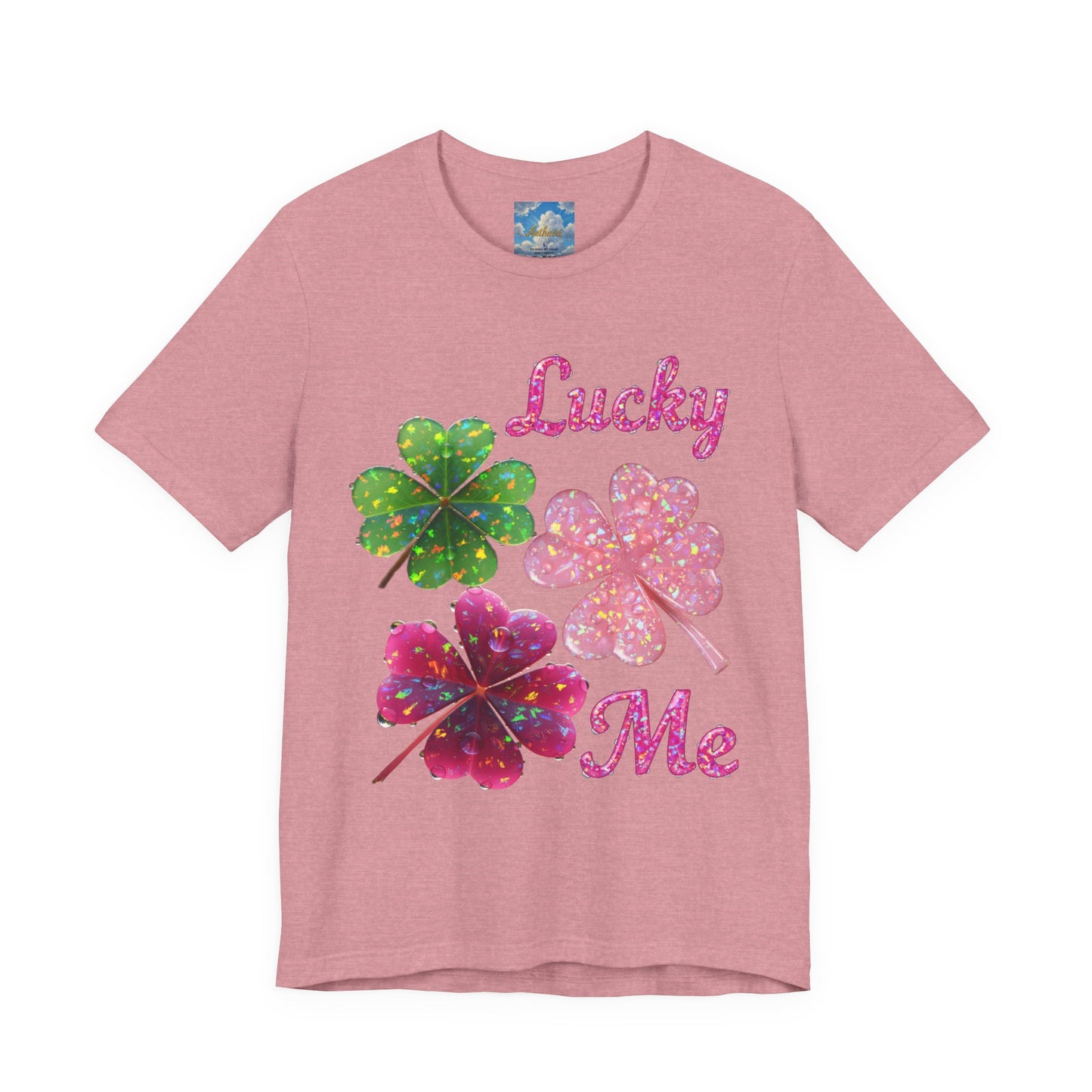 Lucky Me T-Shirt Opalesia Four Leaf Clovers— St. Patrick's Day Clover Graphic Tee