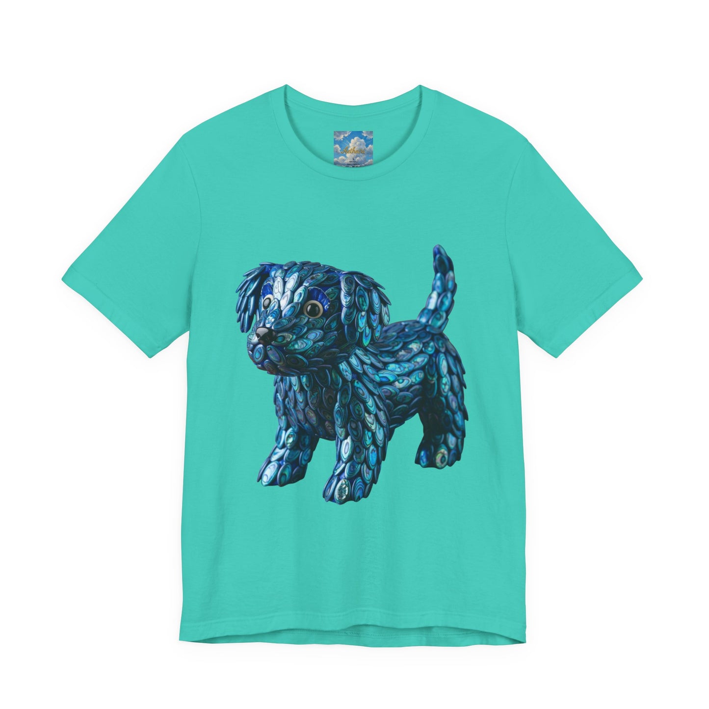 Cute Abalone Blue Puppy Graphic Jersey Tee