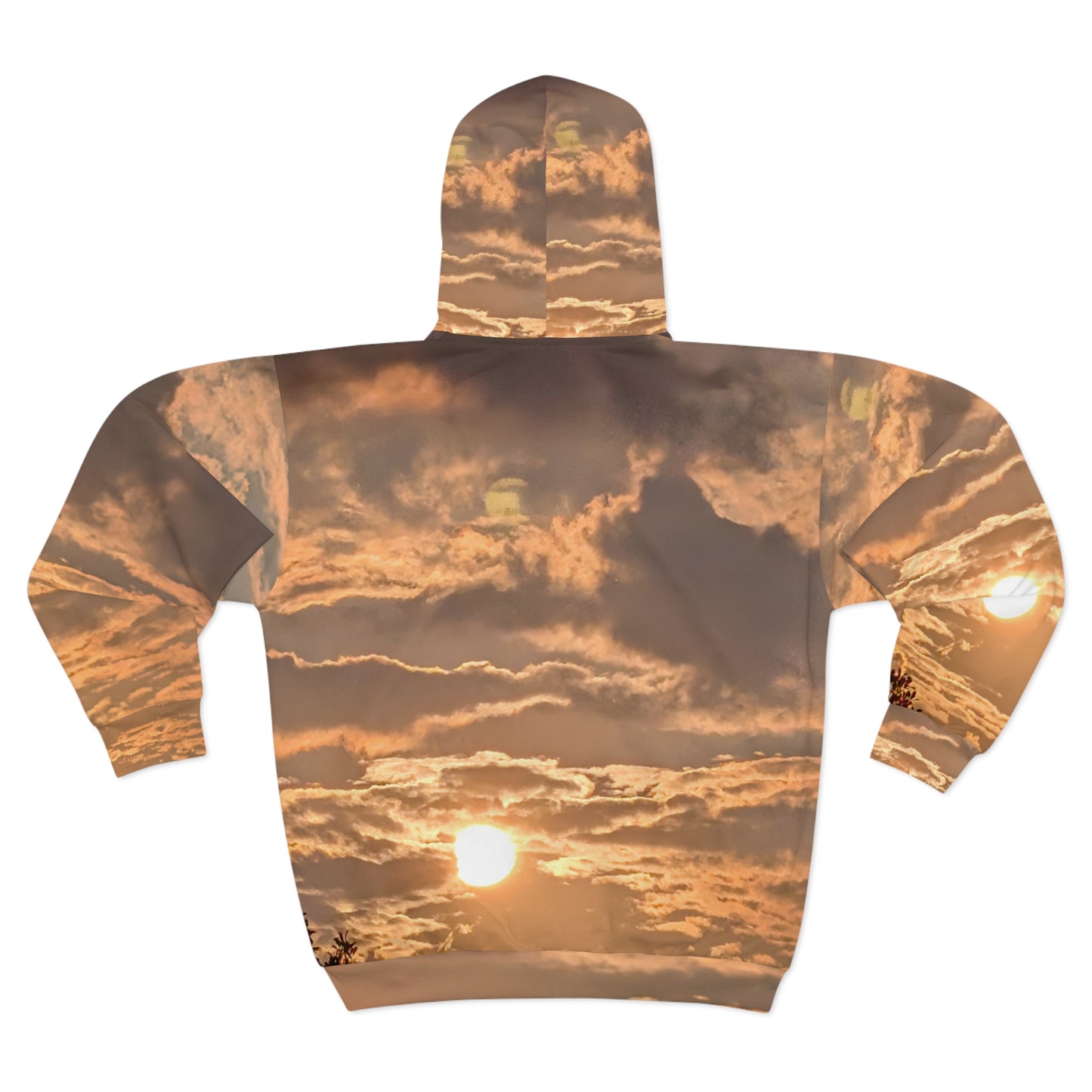 Honey Golden Sunset in the Clouds Zip Hoodie —  Cozy Sunset Hoodie