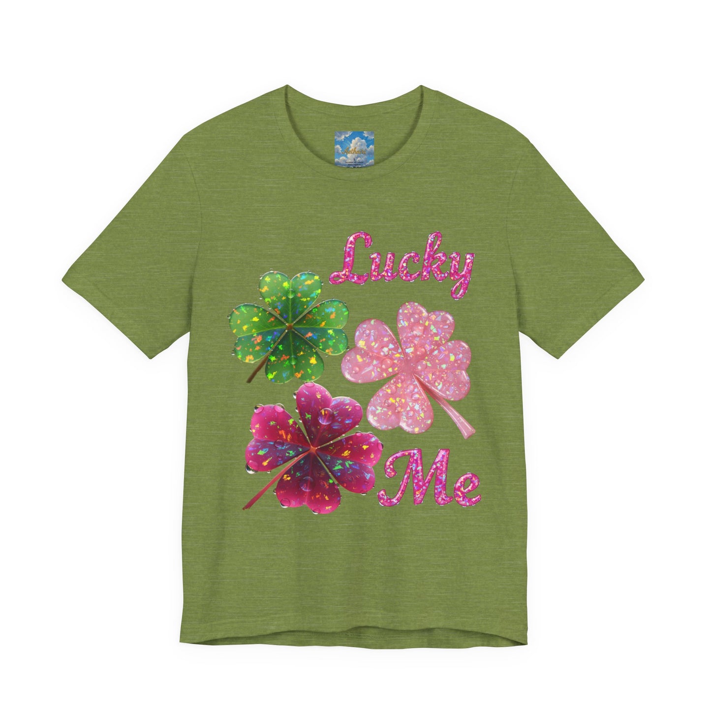 Lucky Me T-Shirt Opalesia Four Leaf Clovers— St. Patrick's Day Clover Graphic Tee
