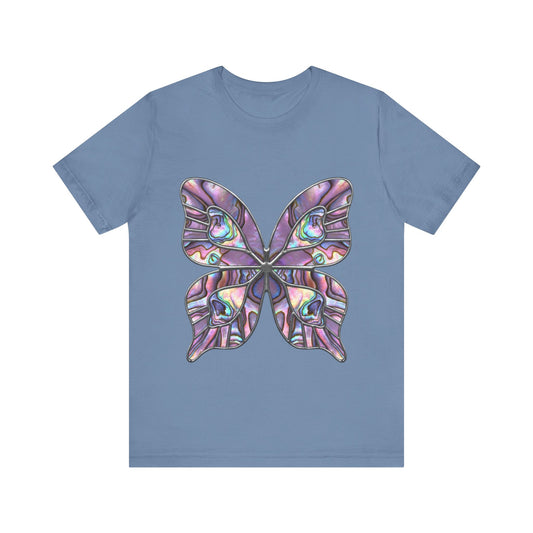 Abalone Shell Butterfly Tee, Stunning Iridescent Abalone Butterfly, Nature Lovers, Unique Gift for Birthdays