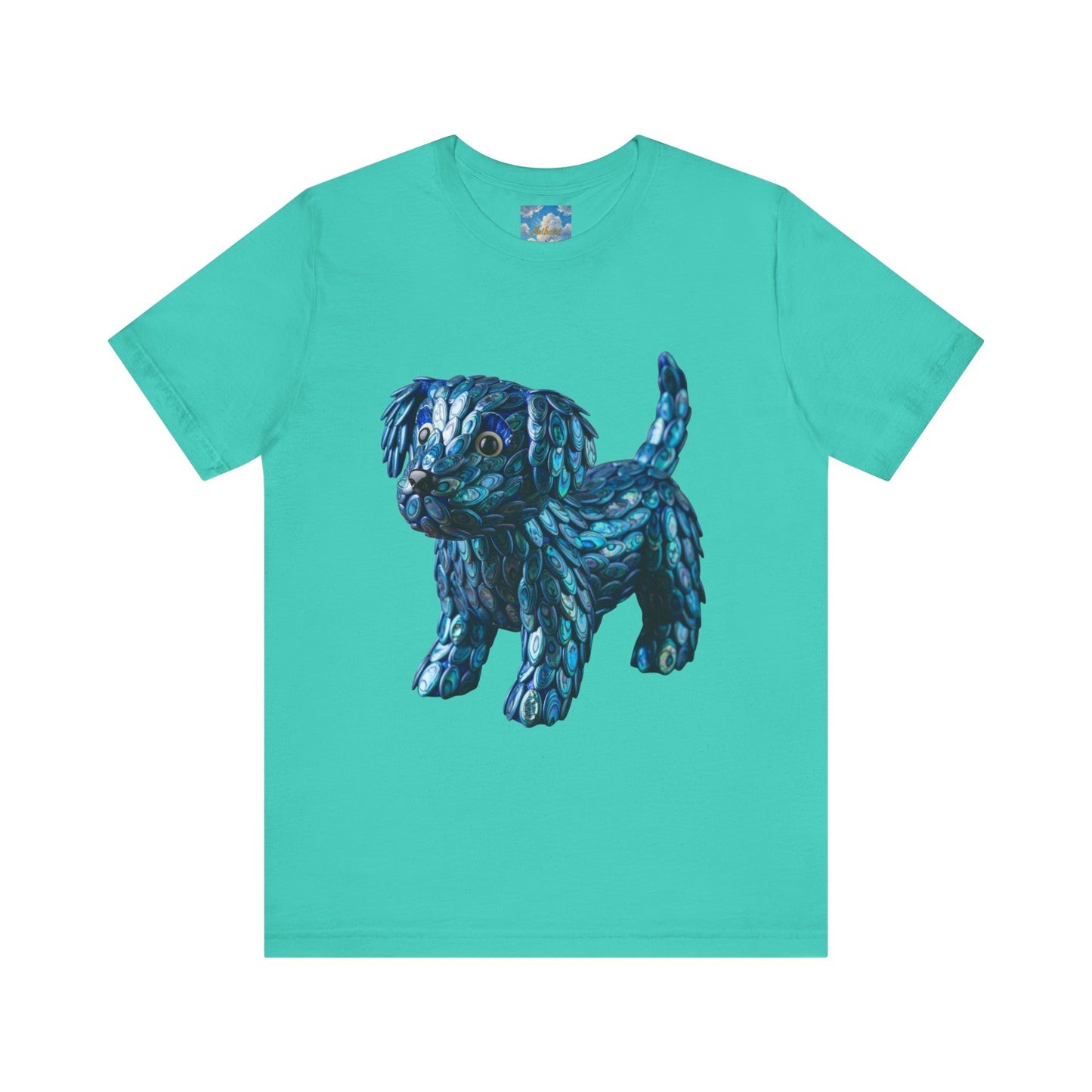 Cute Abalone Blue Puppy Graphic Jersey Tee
