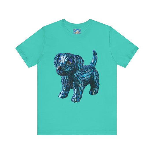 Cute Abalone Blue Puppy Graphic Jersey Tee