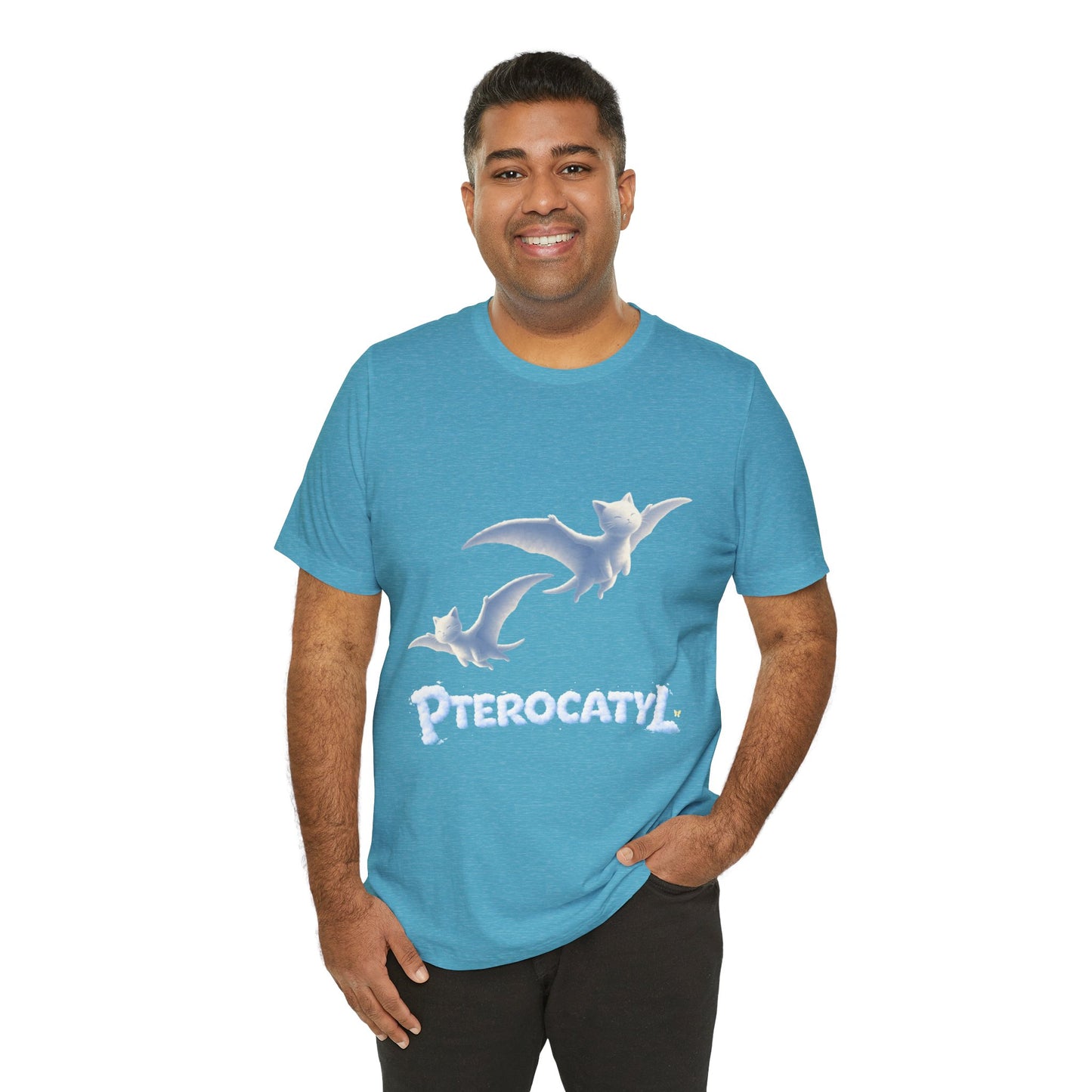 Pterocatyl Cat-Pterosaur Graphic Tee — Funny Cat Flying Shirt