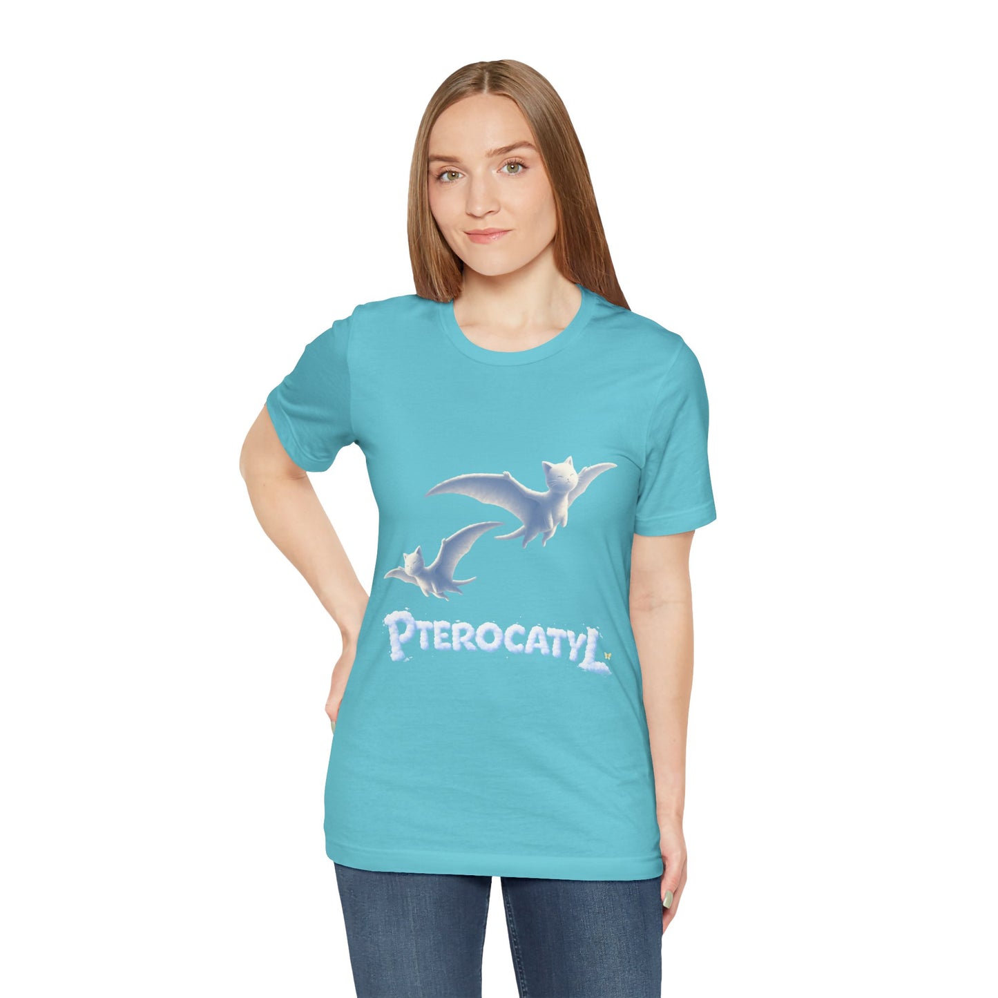 Pterocatyl Cat-Pterosaur Graphic Tee — Funny Cat Flying Shirt