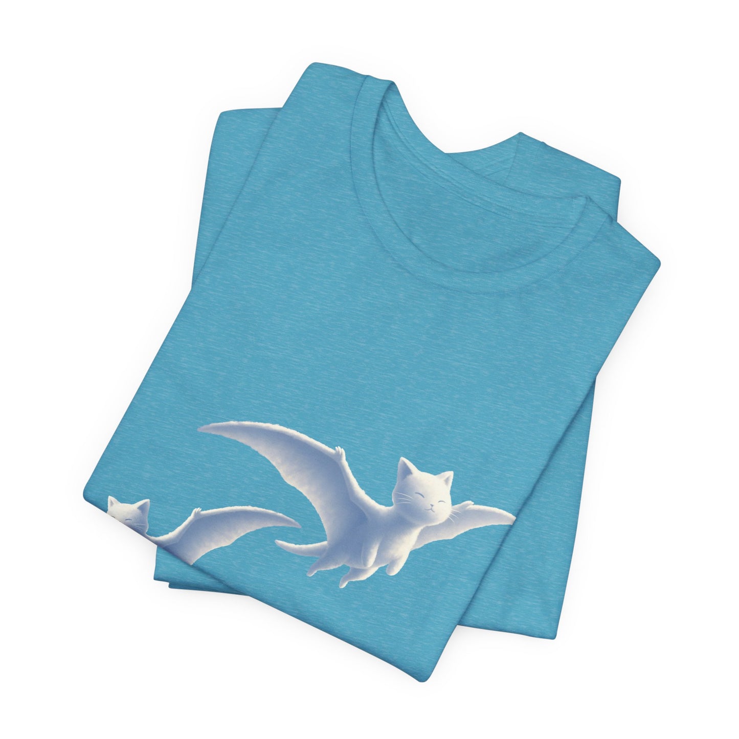 Pterocatyl Cat-Pterosaur Graphic Tee — Funny Cat Flying Shirt