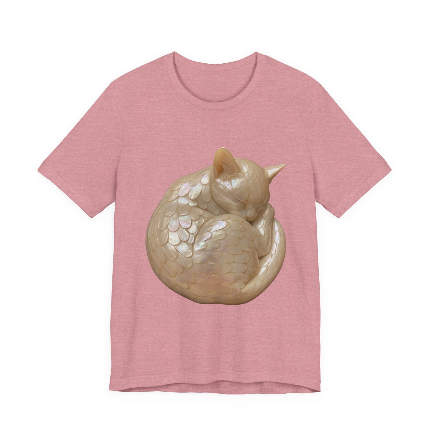 Sleeping Kitty Angel, Jersey Short Sleeve Shirt, Cute Cat T-Shirt, Gift for Cat Owners, Pet Lover Apparel, Casual Wear