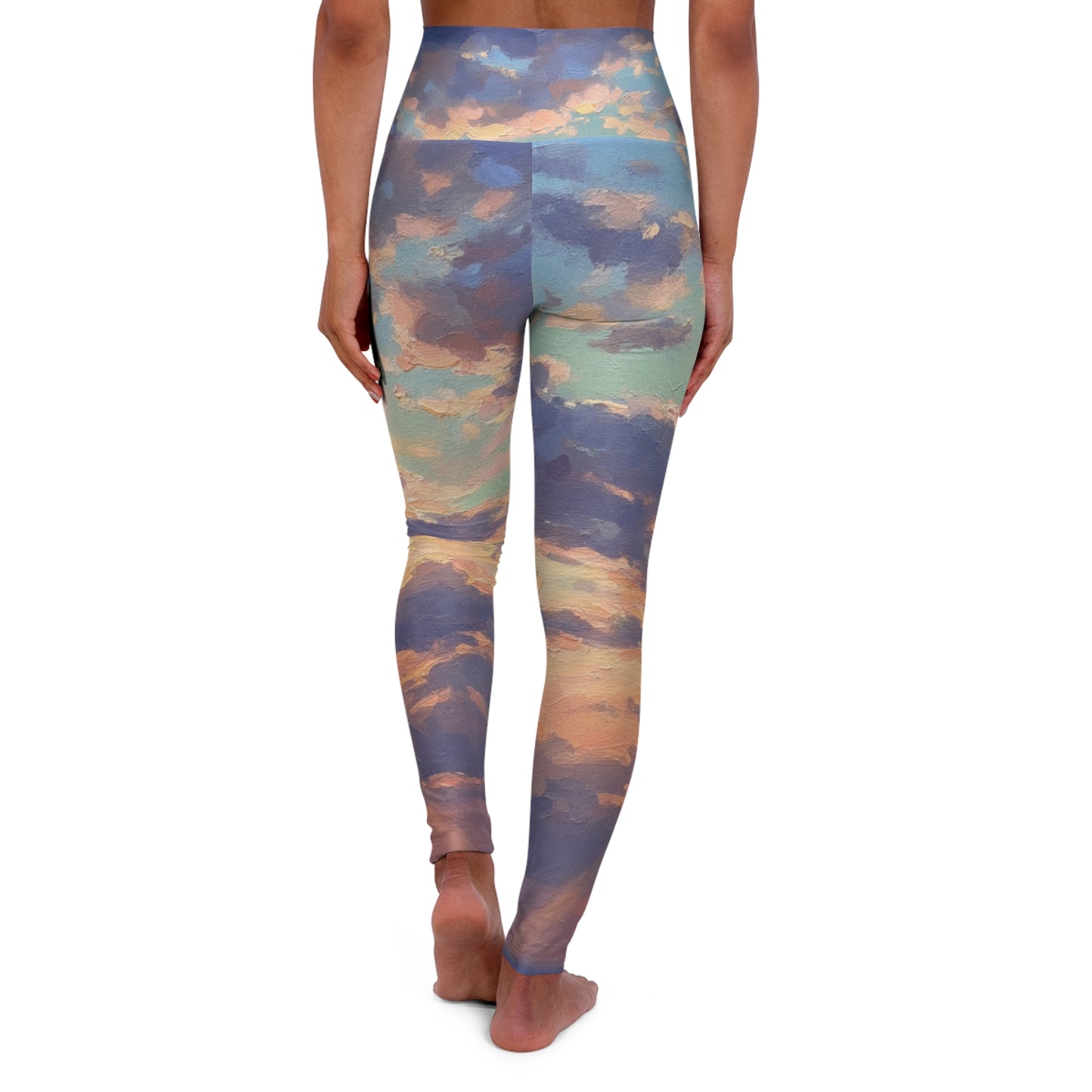 Cloudkissed Sunset High-Waist Yoga Leggings — Pastel Sunset All-Over Print