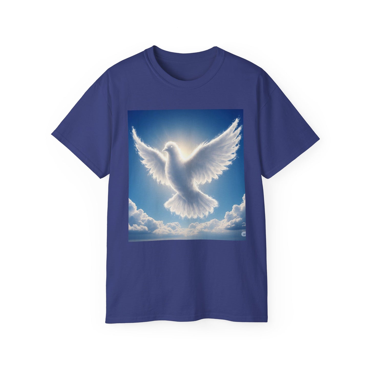 Heavenly Dove & Cross Tee | Spiritual, Faith, Inspirational Shirt, Gift for Believers, Cloud Art T-Shirt, Religious Apparel
