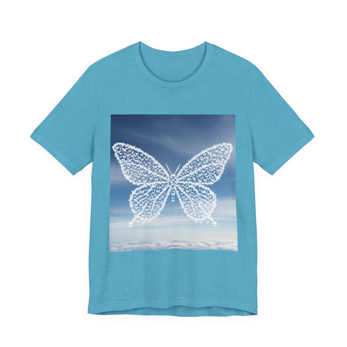 Flutter of Cloud Butterflies in the shape of a butterfly Graphic Tee, , T-Shirt, Spring Fashion, Nature Lover Gift, Casual Wear