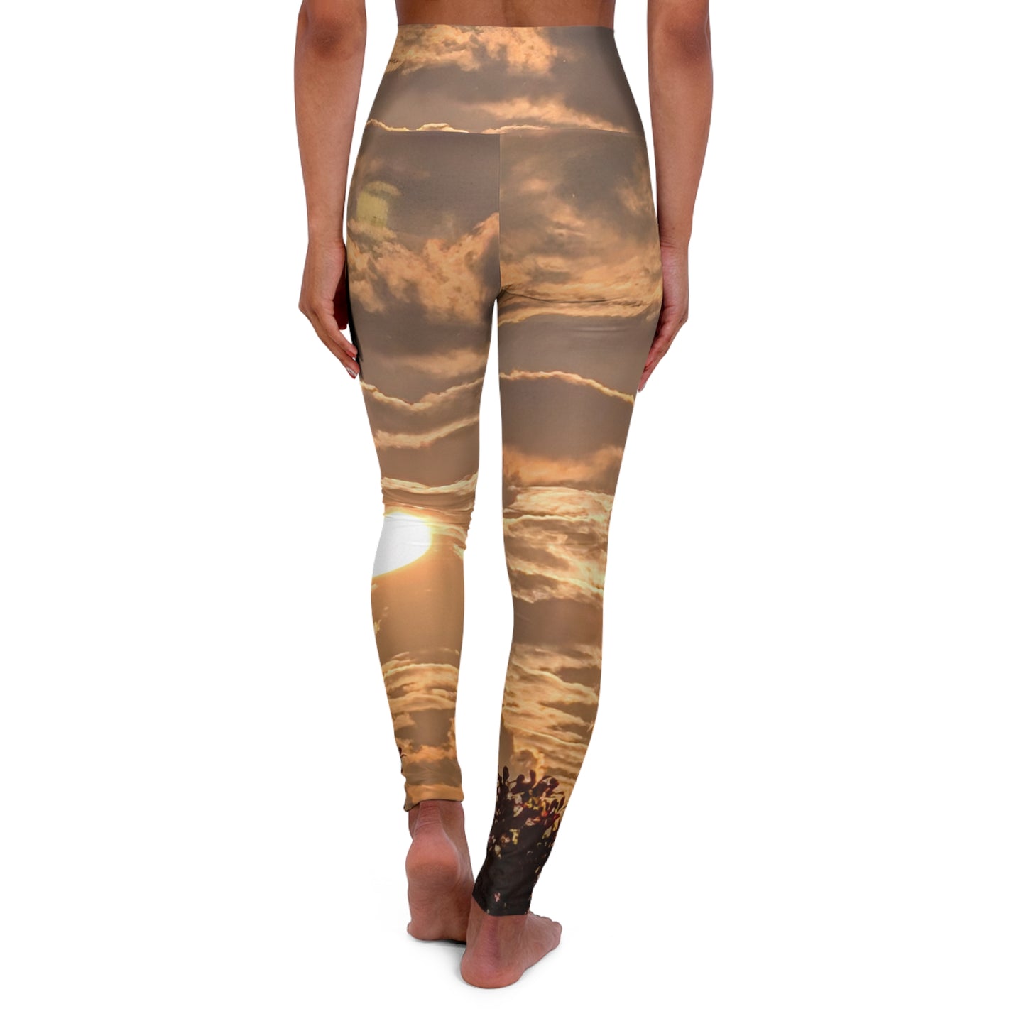 Honey Golden Glow Sunset Cloudscape High-Waist Yoga Leggings