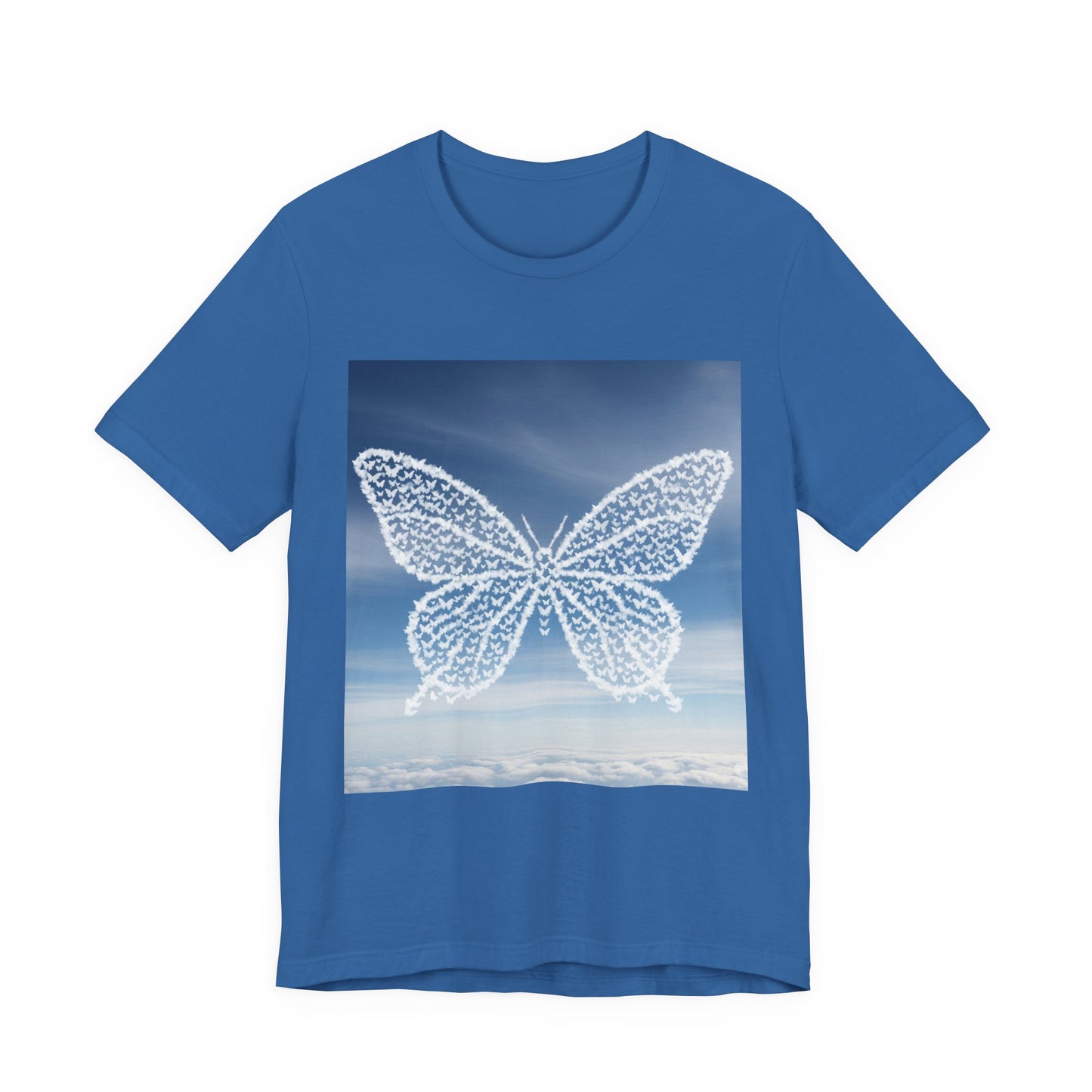 Flutter of Cloud Butterflies in the shape of a butterfly Graphic Tee, , T-Shirt, Spring Fashion, Nature Lover Gift, Casual Wear