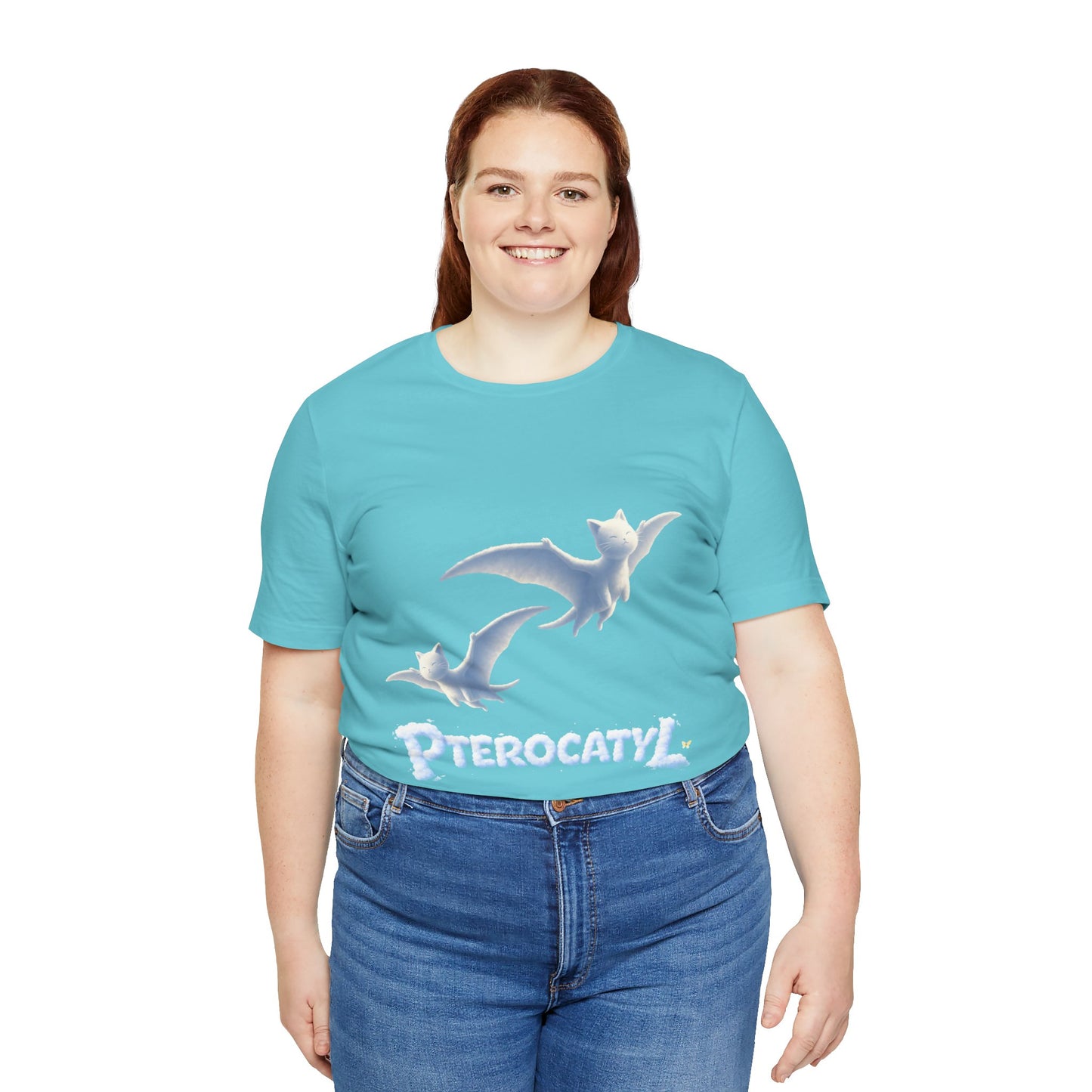 Pterocatyl Cat-Pterosaur Graphic Tee — Funny Cat Flying Shirt