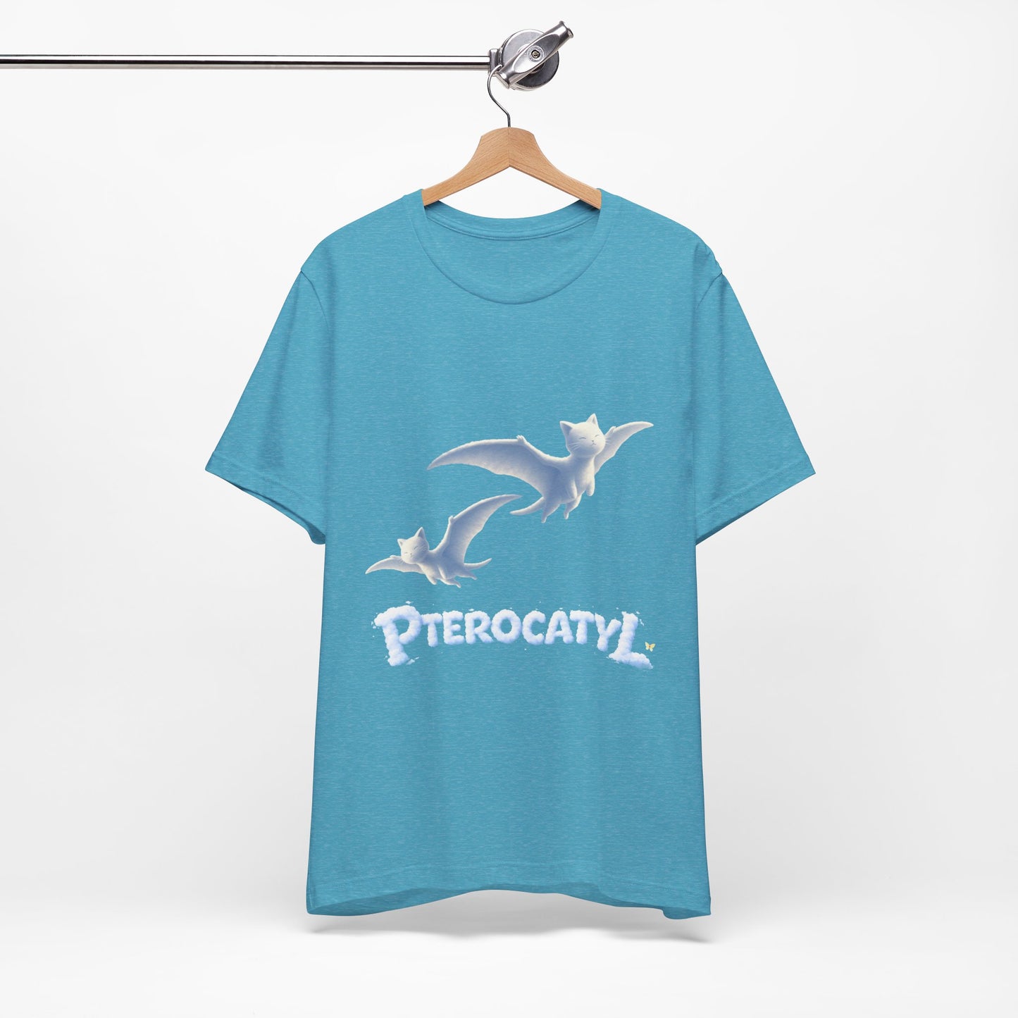 Pterocatyl Cat-Pterosaur Graphic Tee — Funny Cat Flying Shirt