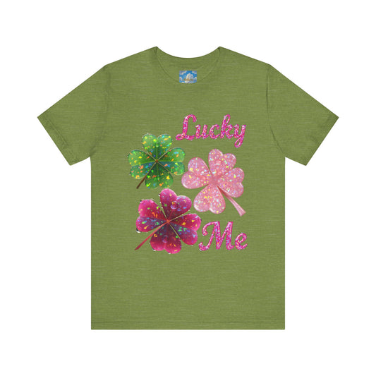 Lucky Me T-Shirt Opalesia Four Leaf Clovers— St. Patrick's Day Clover Graphic Tee