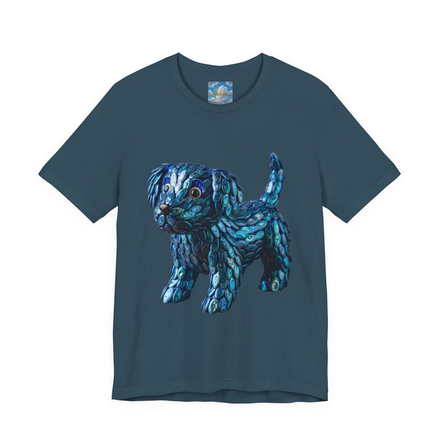 Cute Abalone Blue Puppy Graphic Jersey Tee