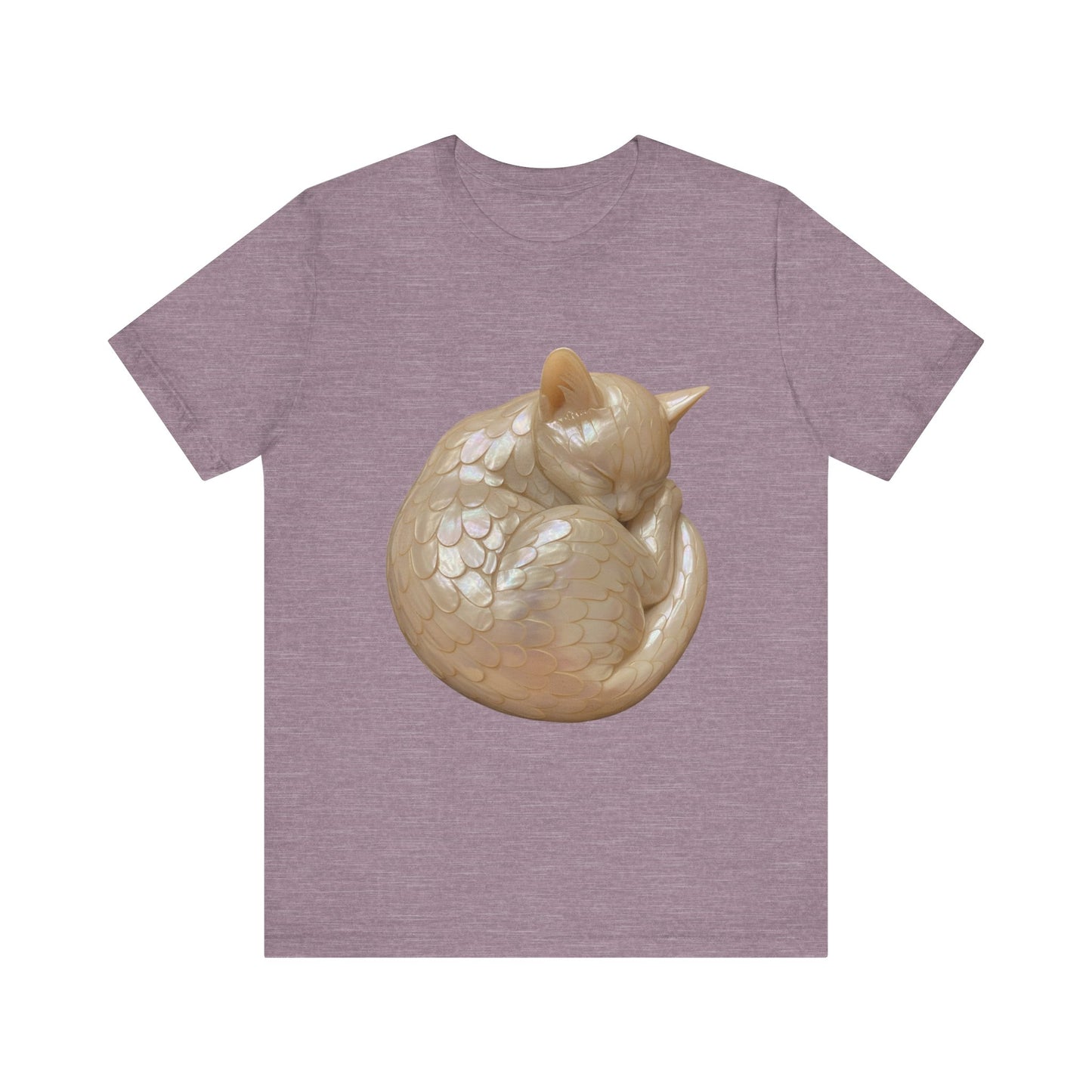Sleeping Kitty Angel, Jersey Short Sleeve Shirt, Cute Cat T-Shirt, Gift for Cat Owners, Pet Lover Apparel, Casual Wear