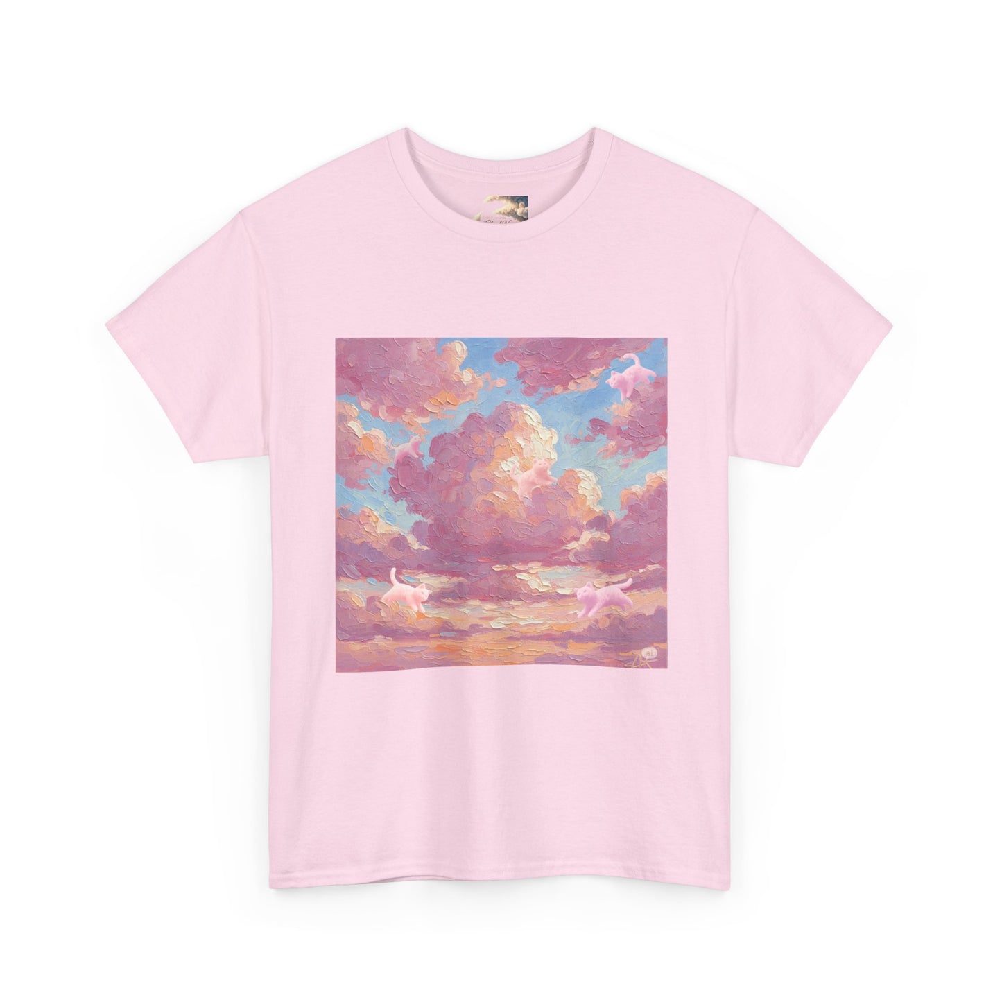 Dreamy Sunset Clouds Unisex Heavy Cotton Tee, Sky T-Shirt, Aesthetic Apparel, Gift for Dreamers, Casual Wear