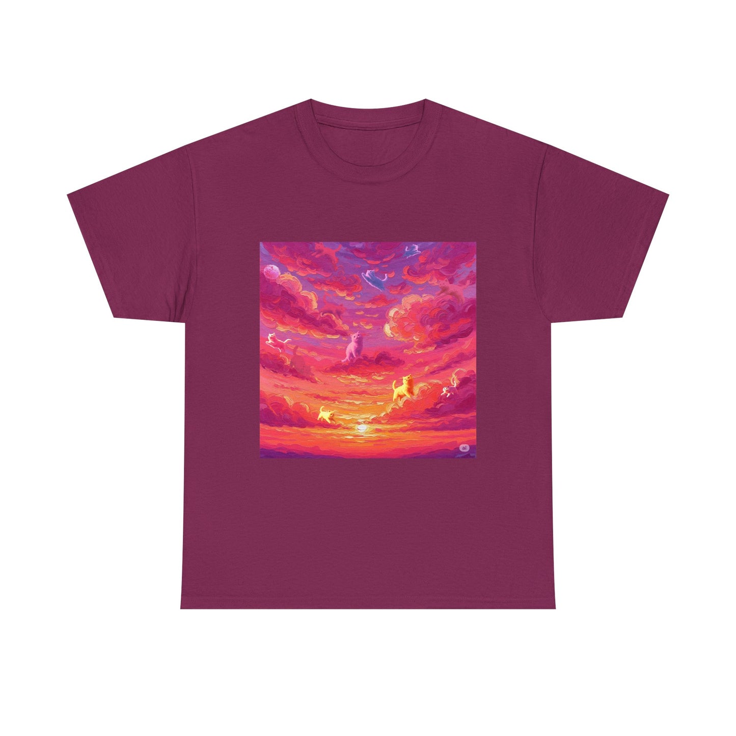 Colorful Sunset Art Unisex Tee, Vibrant Graphic T-Shirt, Beachwear, Summer Festival Top, Gift for Nature Lovers, Cozy Cotton Shirt
