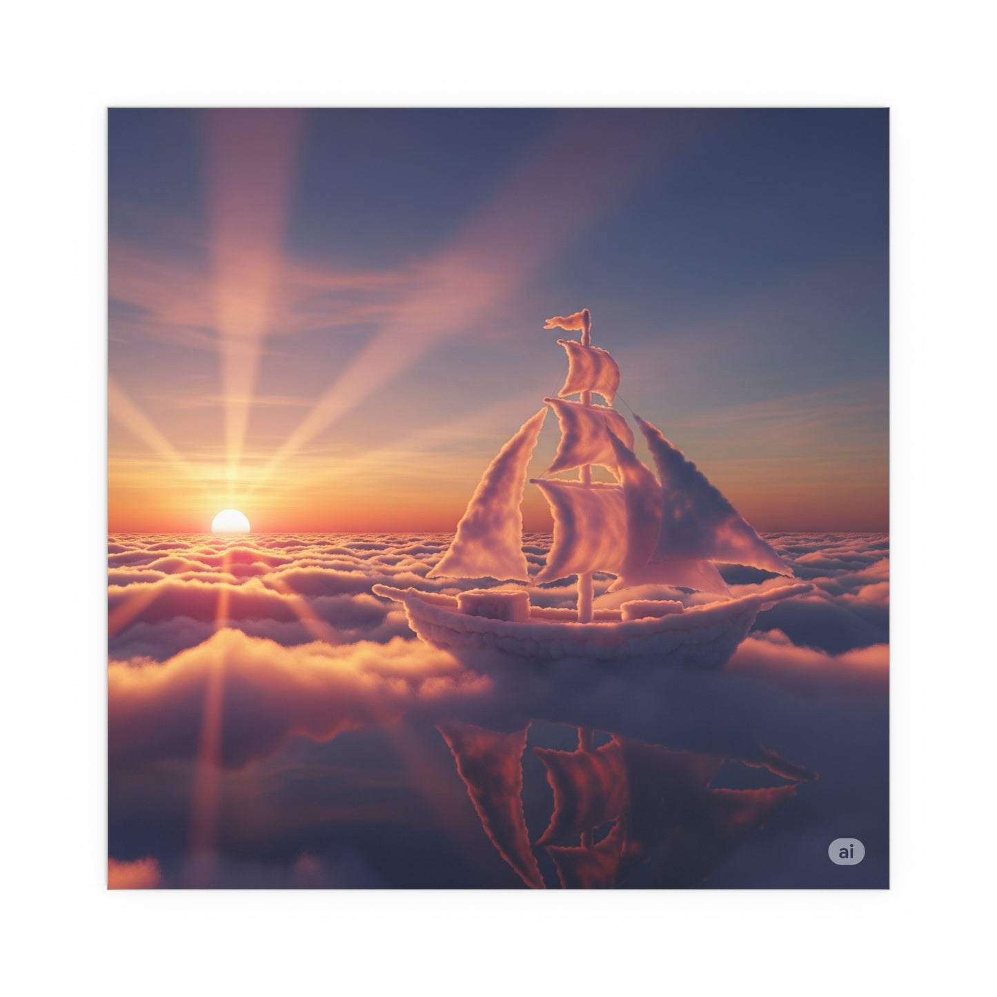 Dreamy Silk Poster, Nautical Home Decor, Sunset Art, Cloudscape Wall Art, Outdoor & Indoor Decoration