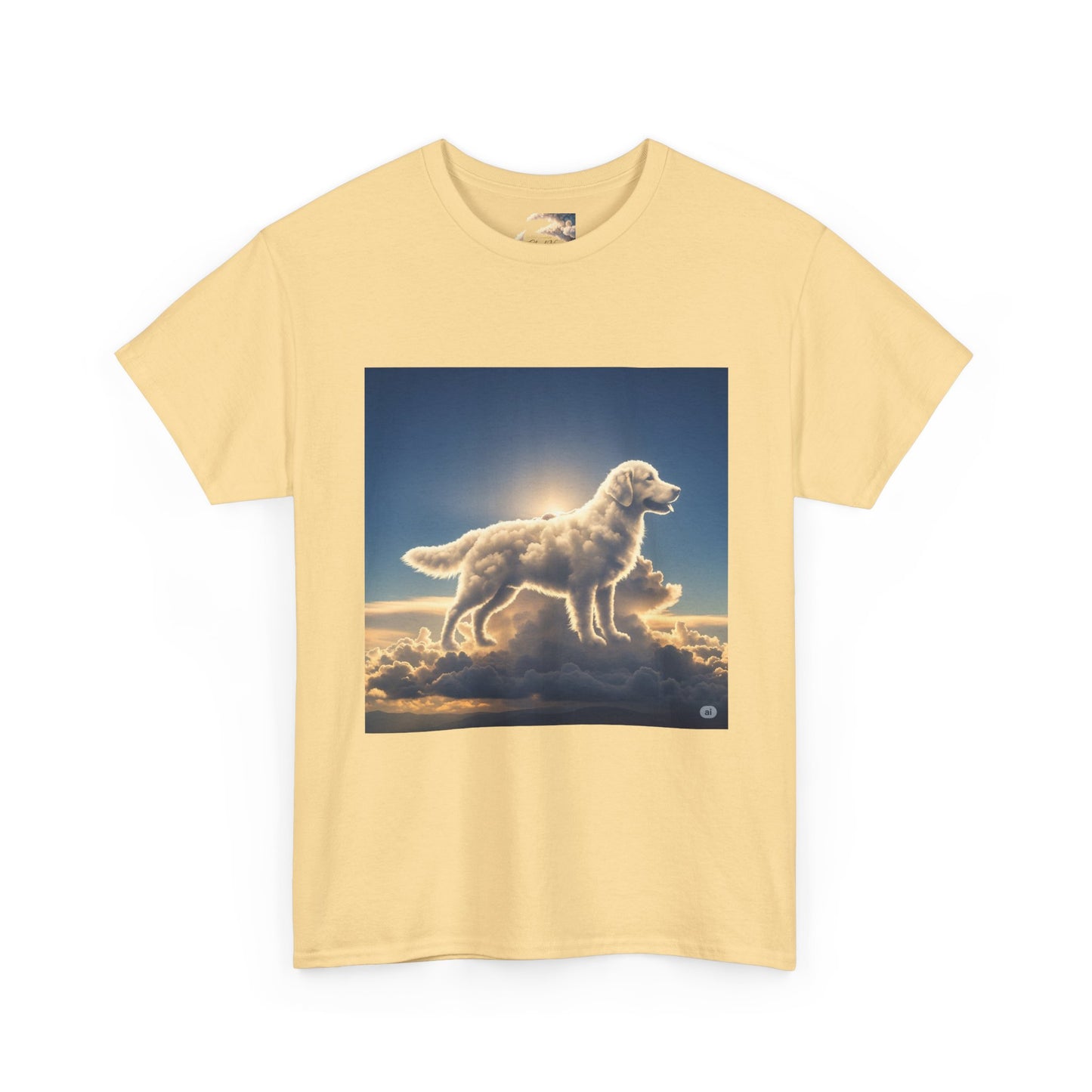 Heavenly Dog Tee - Cloud Golden Retriever - The Only One more Faithful than my Dog is the LORD, Faith, Loyalty, Unisex T-Shirt, Dog Lover Gift, Christian Apparel, Cloud Design, Inspirational Quote