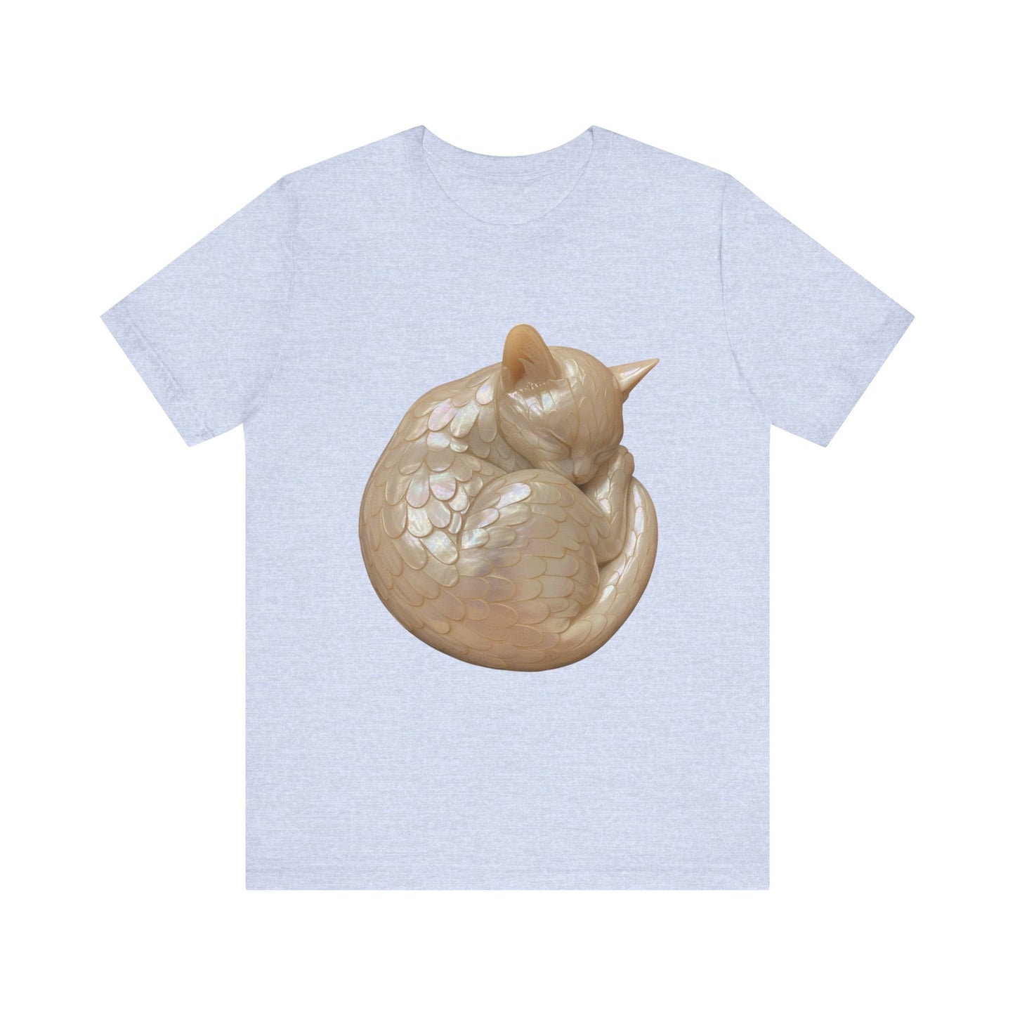 Sleeping Kitty Angel, Jersey Short Sleeve Shirt, Cute Cat T-Shirt, Gift for Cat Owners, Pet Lover Apparel, Casual Wear