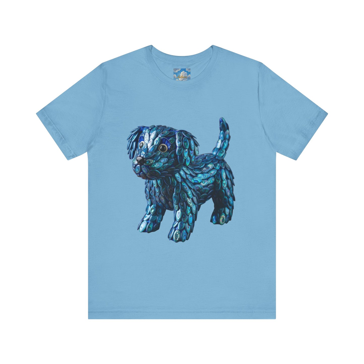 Cute Abalone Blue Puppy Graphic Jersey Tee