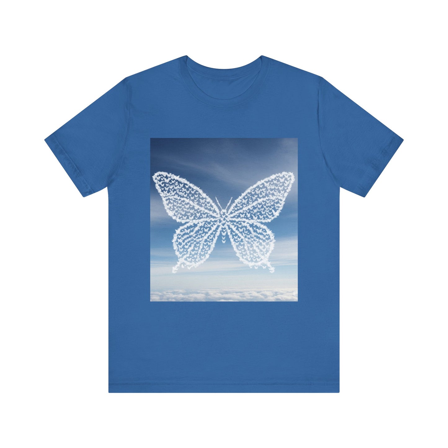 Flutter of Cloud Butterflies in the shape of a butterfly Graphic Tee, , T-Shirt, Spring Fashion, Nature Lover Gift, Casual Wear