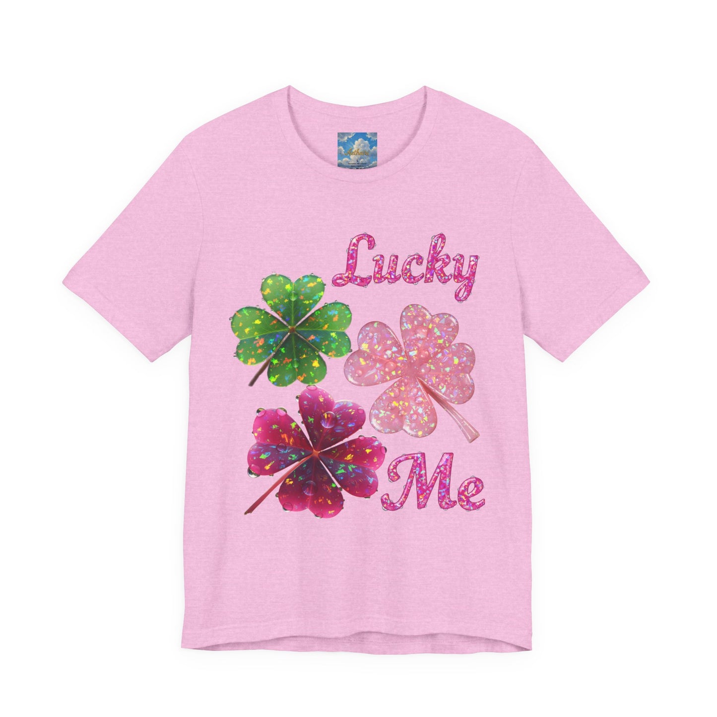 Lucky Me T-Shirt Opalesia Four Leaf Clovers— St. Patrick's Day Clover Graphic Tee