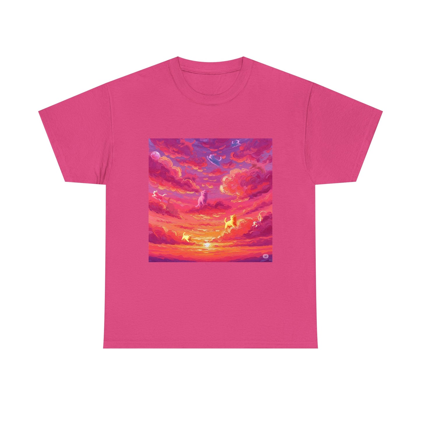 Colorful Sunset Art Unisex Tee, Vibrant Graphic T-Shirt, Beachwear, Summer Festival Top, Gift for Nature Lovers, Cozy Cotton Shirt