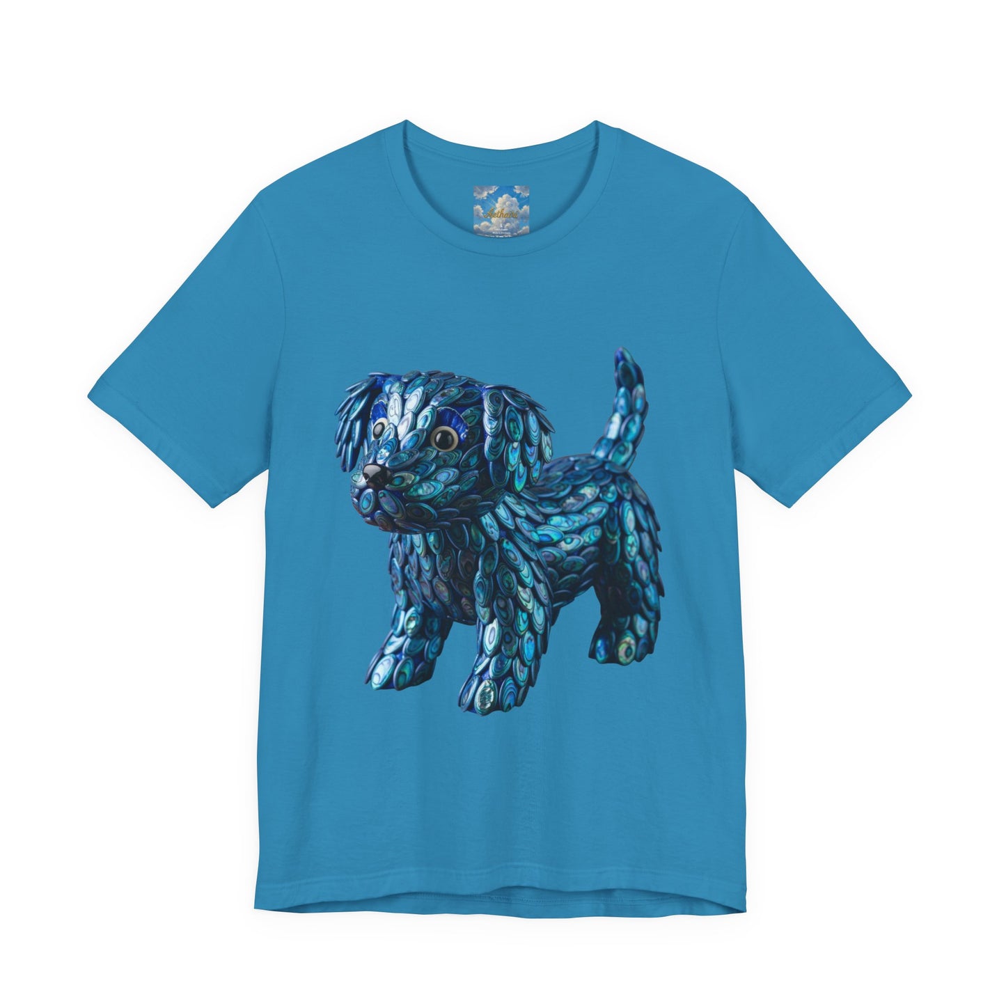 Cute Abalone Blue Puppy Graphic Jersey Tee