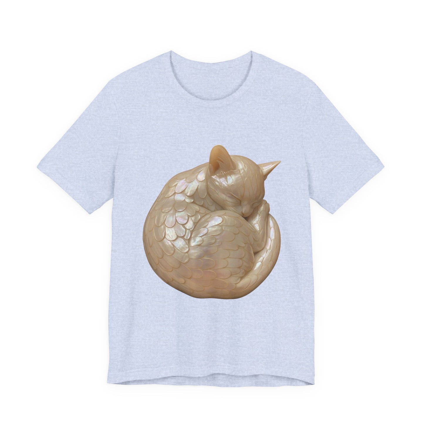 Sleeping Kitty Angel, Jersey Short Sleeve Shirt, Cute Cat T-Shirt, Gift for Cat Owners, Pet Lover Apparel, Casual Wear