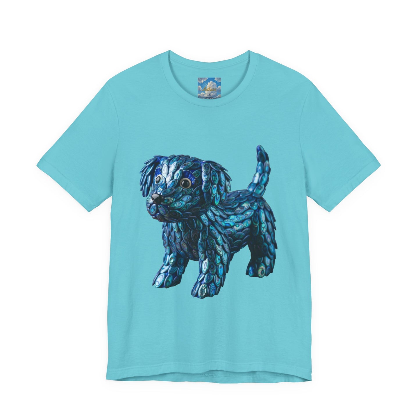 Cute Abalone Blue Puppy Graphic Jersey Tee