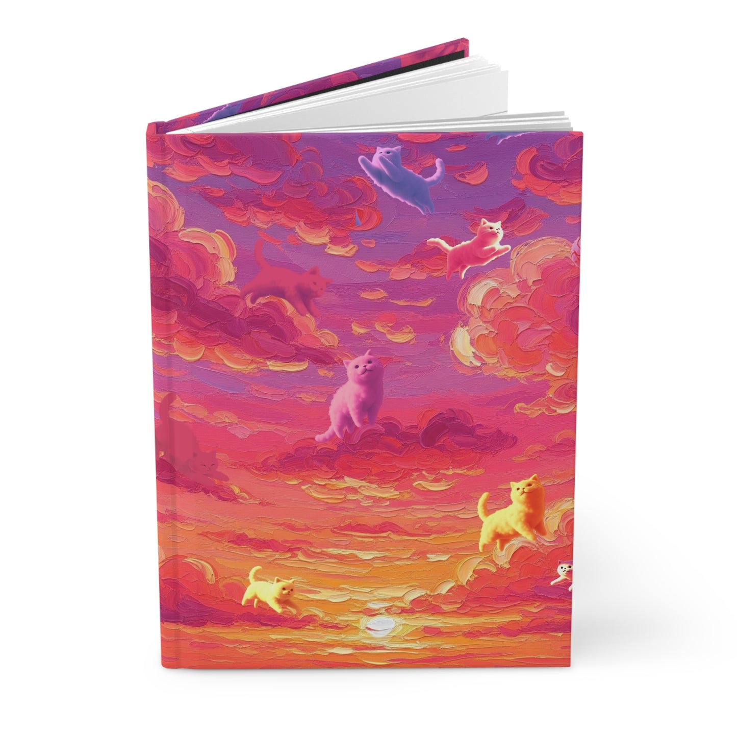 Whimsical Cloud Cats in Cloudtopia/Cloud World Sky, Hardcover Journal, Pet Lover Gift, Dreamy Notebook, Cat Art Diary, Colorful Writing Journal, Inspirational Gift
