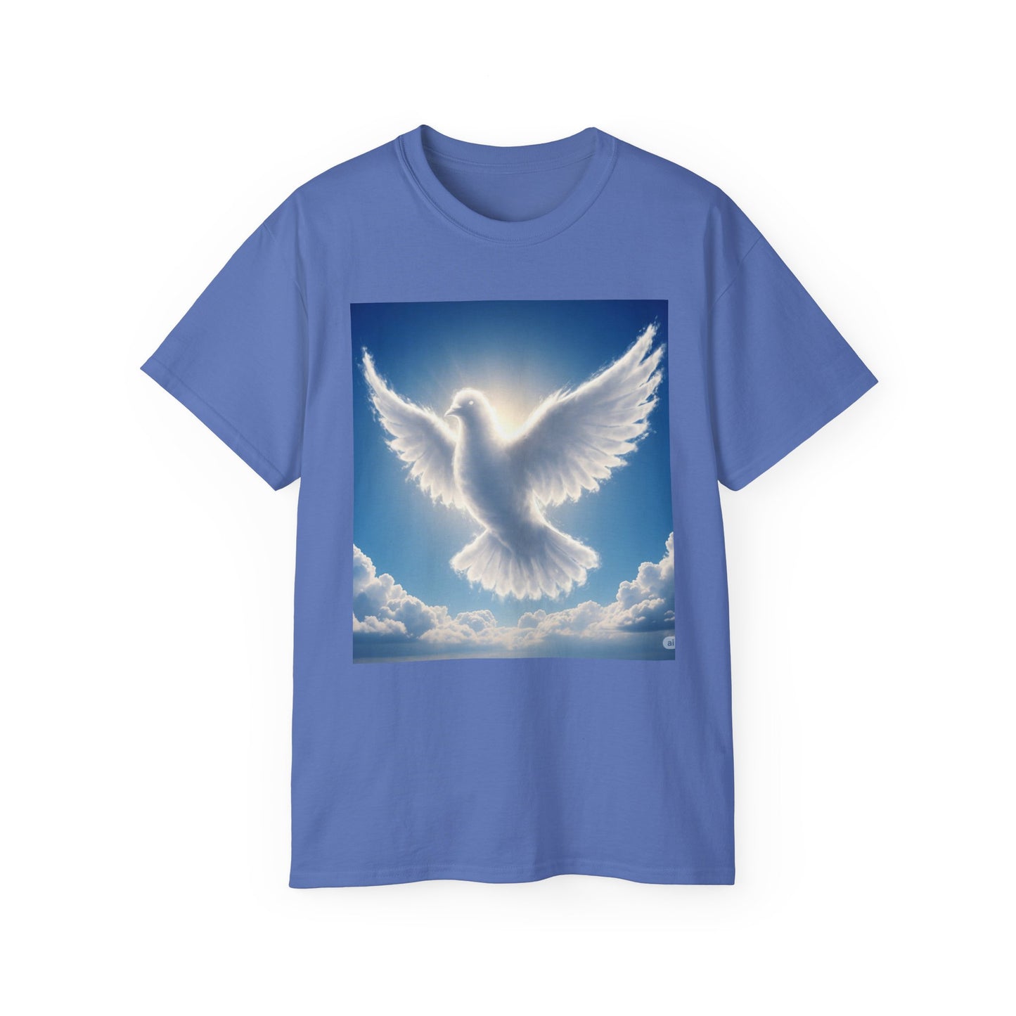 Heavenly Dove & Cross Tee | Spiritual, Faith, Inspirational Shirt, Gift for Believers, Cloud Art T-Shirt, Religious Apparel