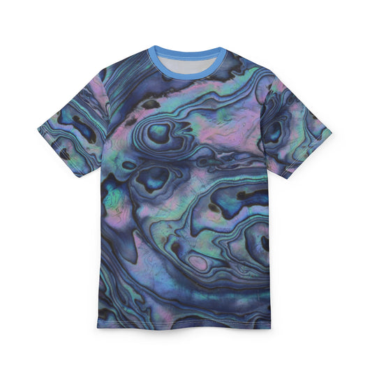 Iridescent Abalone Swirl Tee | All-Over Print Shirt