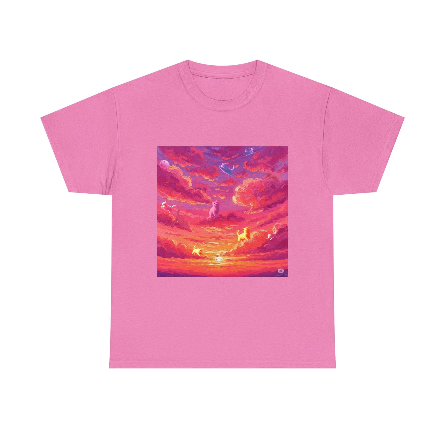 Colorful Sunset Art Unisex Tee, Vibrant Graphic T-Shirt, Beachwear, Summer Festival Top, Gift for Nature Lovers, Cozy Cotton Shirt