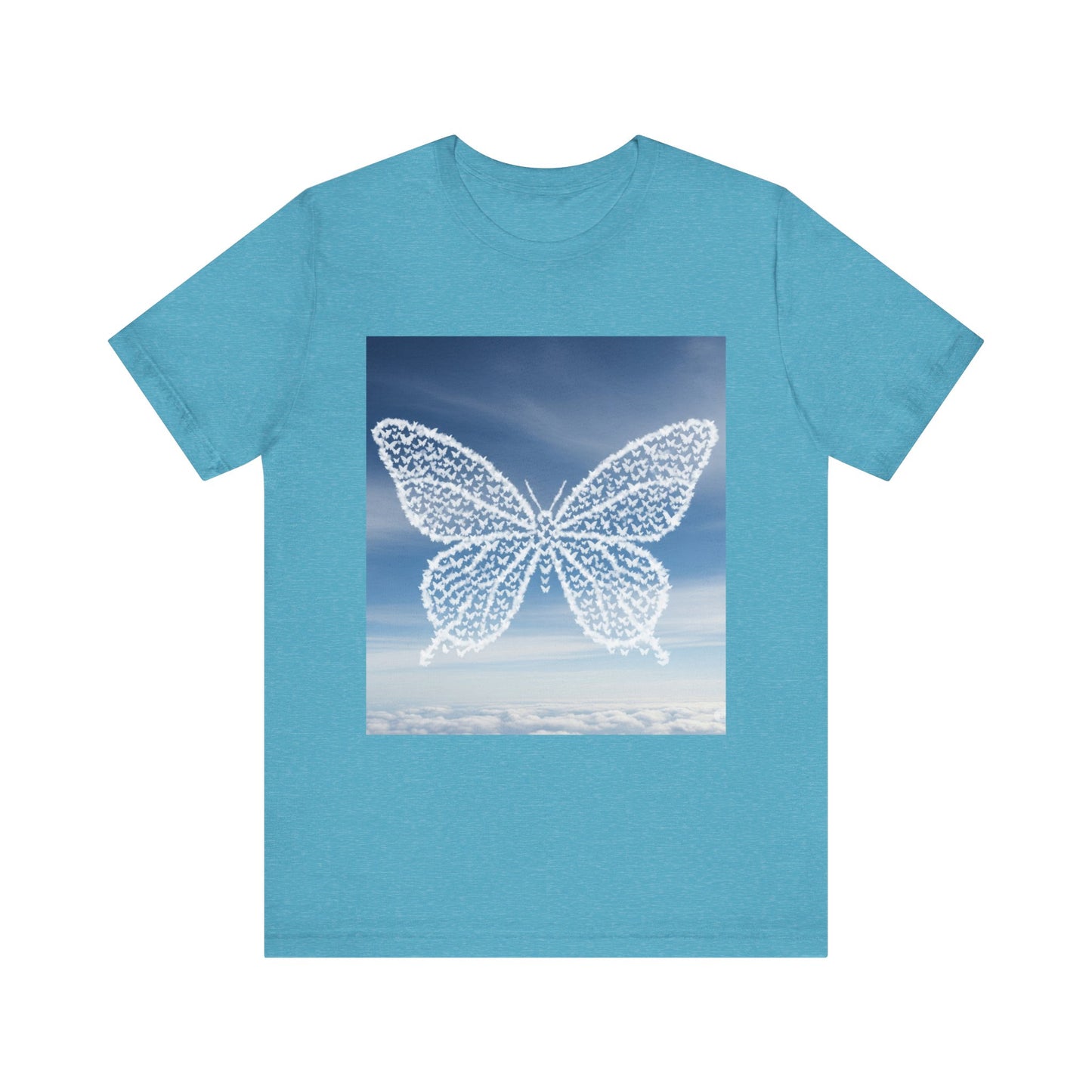 Flutter of Cloud Butterflies in the shape of a butterfly Graphic Tee, , T-Shirt, Spring Fashion, Nature Lover Gift, Casual Wear