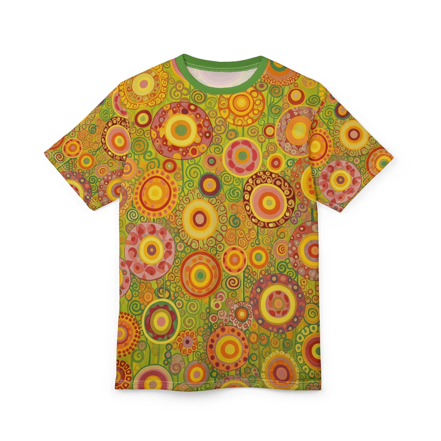 Vibrant Floral Cut & Sew Tee, Colorful Summer Shirt, Bohemian Style Tee, Unique Graphic T-Shirt, Gift for Nature Lovers