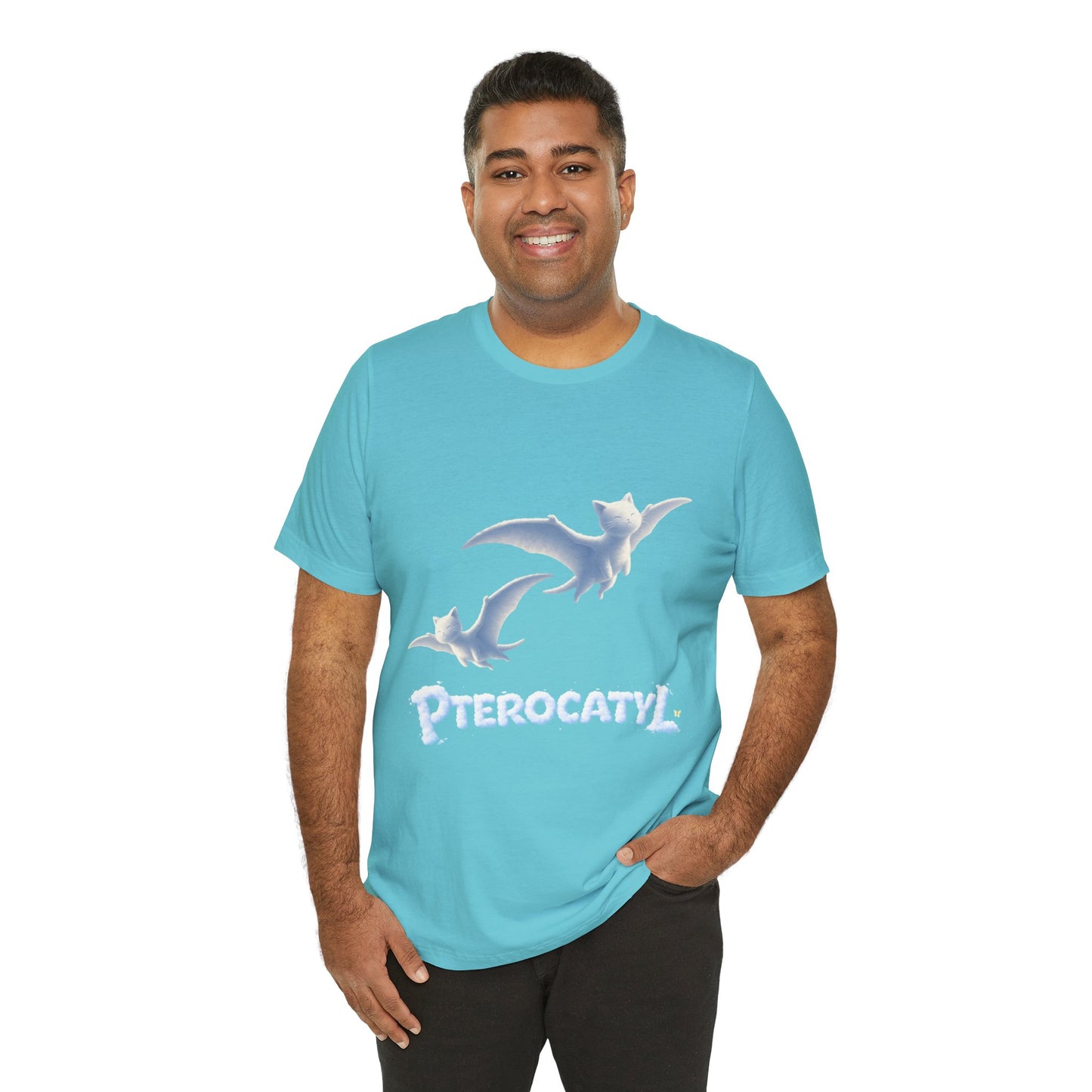 Pterocatyl Cat-Pterosaur Graphic Tee — Funny Cat Flying Shirt