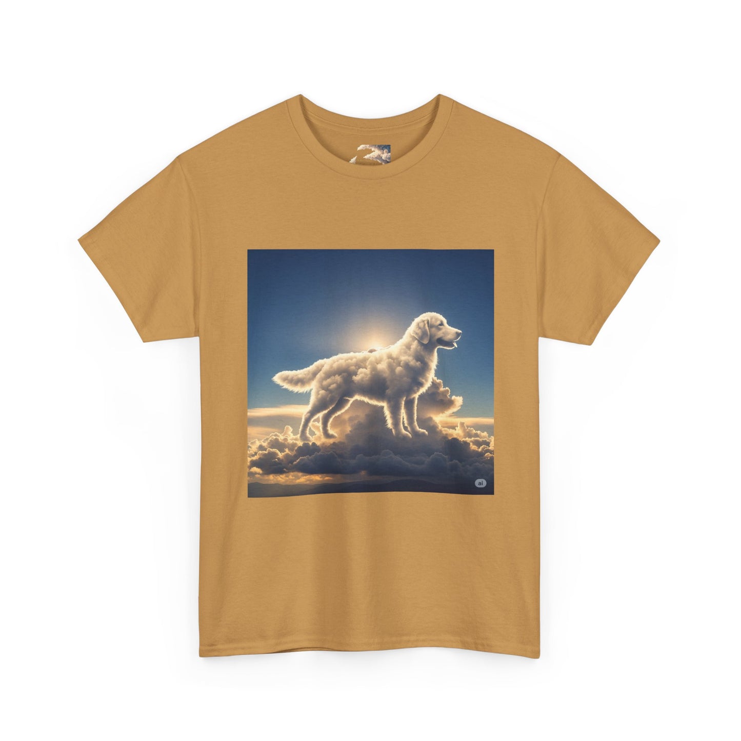 Heavenly Dog Tee - Cloud Golden Retriever - The Only One more Faithful than my Dog is the LORD, Faith, Loyalty, Unisex T-Shirt, Dog Lover Gift, Christian Apparel, Cloud Design, Inspirational Quote