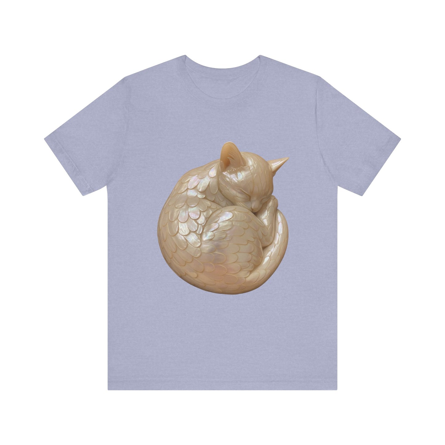 Sleeping Kitty Angel, Jersey Short Sleeve Shirt, Cute Cat T-Shirt, Gift for Cat Owners, Pet Lover Apparel, Casual Wear