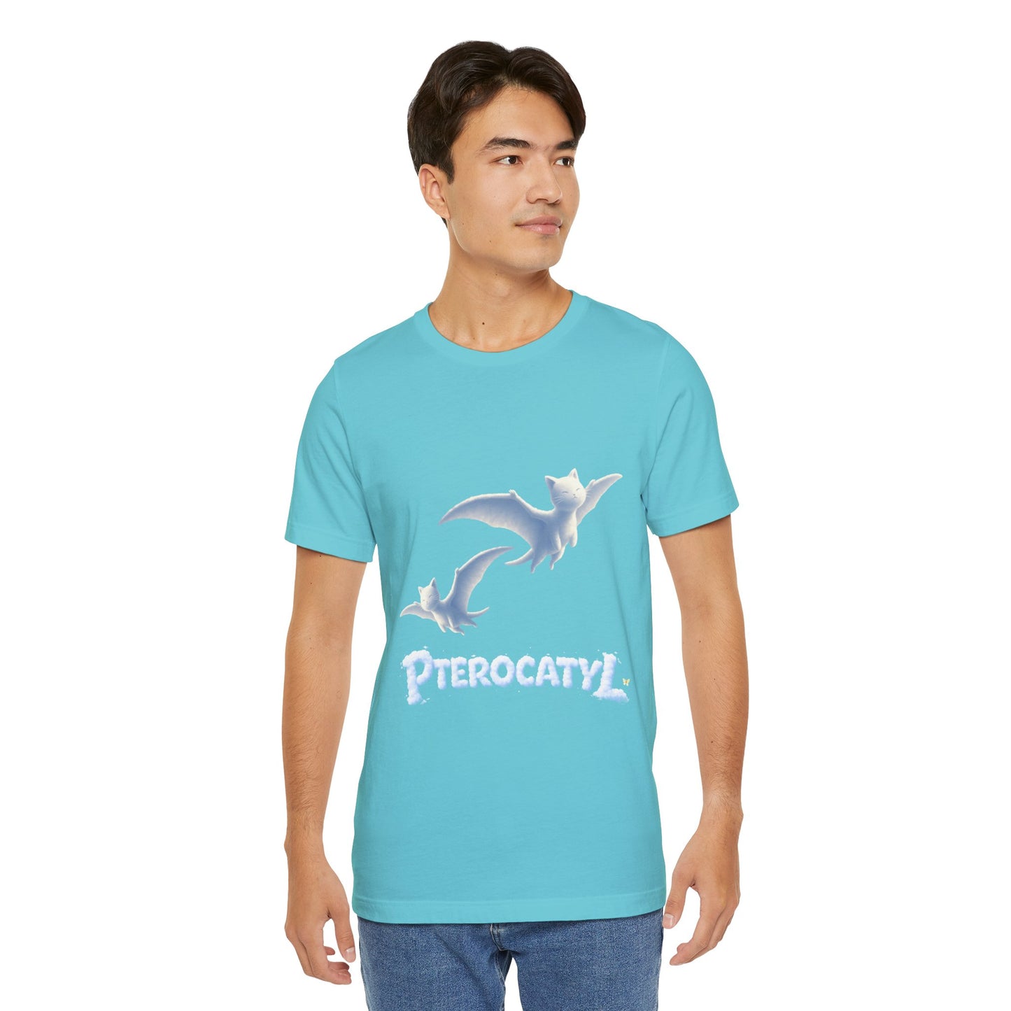 Pterocatyl Cat-Pterosaur Graphic Tee — Funny Cat Flying Shirt